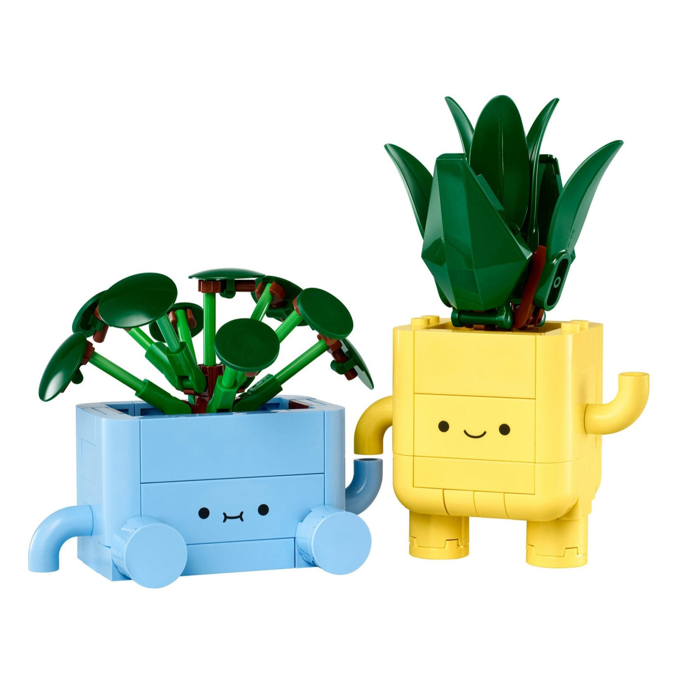 Piantine felici visione con prospettiva laterale del set lego costruito