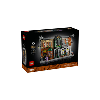 Sherlock Holmes: Book Nook visione con prospettiva laterale della scatola del set lego