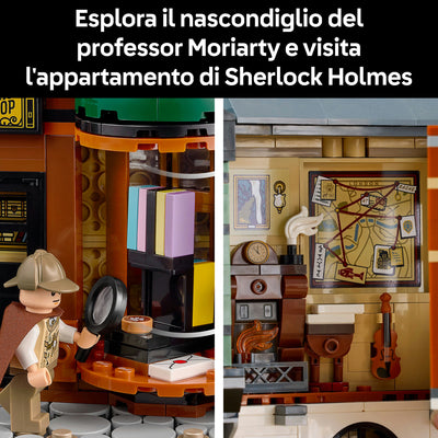 Sherlock Holmes: Book Nook visione dettaglio accessori e interno del set lego