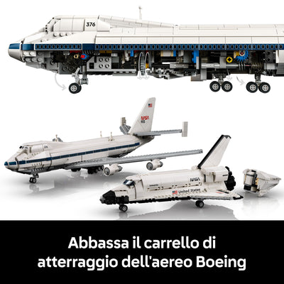 Trasportatore di shuttle visione dettaglio carrello di atterraggio