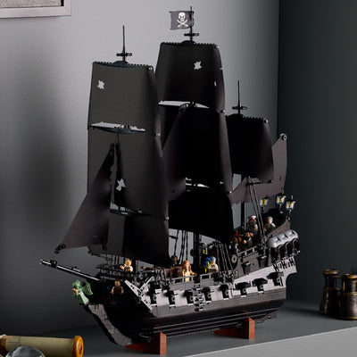 Nave pirata del Capitano Jack Sparrow fotografia del set lego costruito in ambiente domestico da esposizione