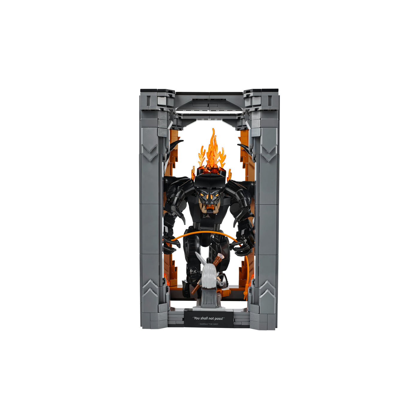 Il Signore degli Anelli: Book Nook del Balrog™ visione frontale del set lego costruito