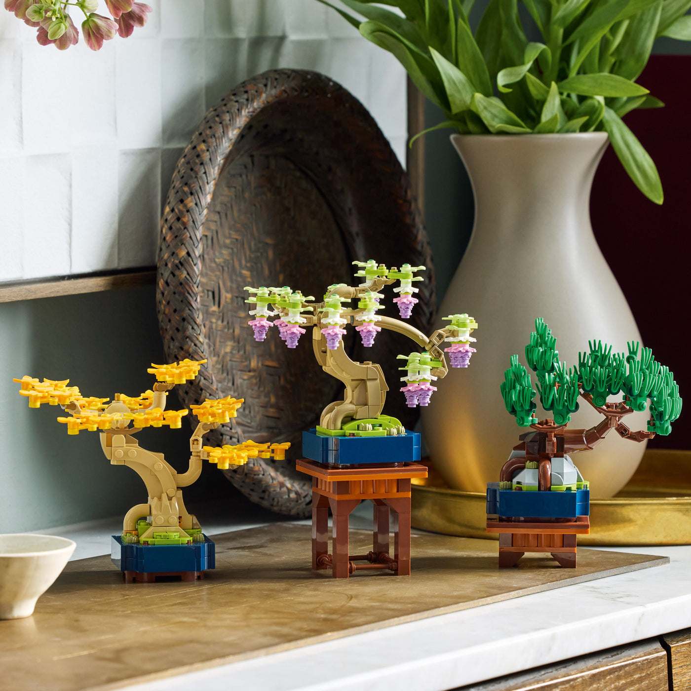 Mini Bonsai fotografia del set lego costruito in ambiente domestico da esposizione