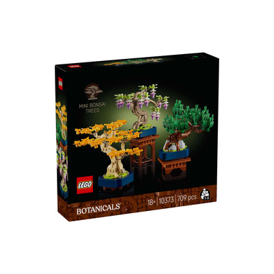 Mini Bonsai visione con prospettiva laterale della scatola del set lego