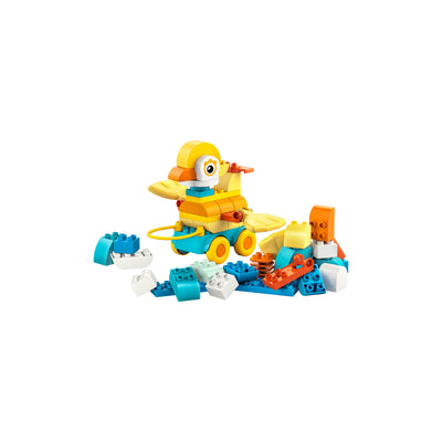 Animali su ruote 3 in 1 visione con prospettiva laterale del set duplo costruito