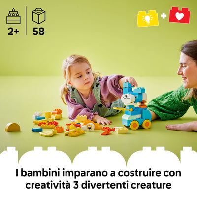 Animali su ruote 3 in 1 fotografia promozionale "I bambini imparano a costruire con creatività 3 divertenti creature"