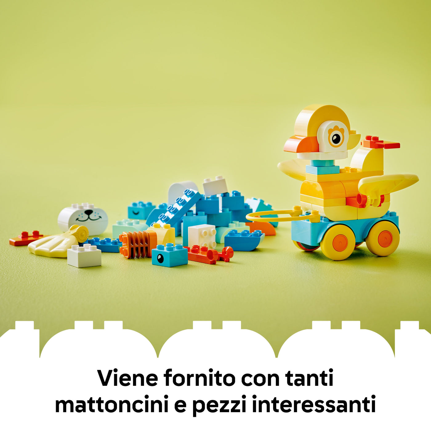Animali su ruote 3 in 1 fotografia promozionale "Viene fornito con tanti mattoncini e pezzi interessanti"