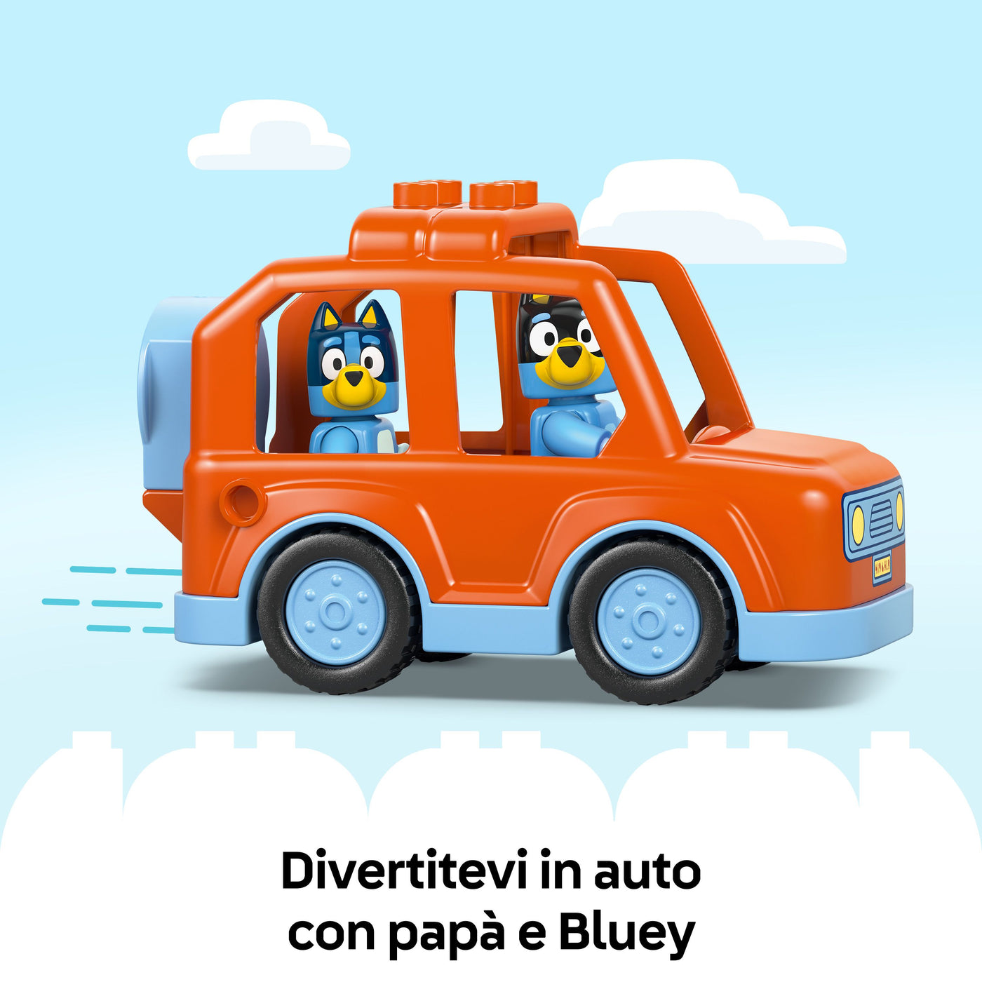Visita alla gelateria di Bluey visione dettaglio auto inclusa nel set duplo