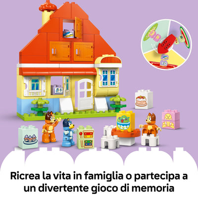 Casa della Famiglia di Bluey con gioco di memoria fotografia dimostrativa del gioco di memoria "Ricrea la vita in famiglia o partecipa a un divertente gioco di memoria"