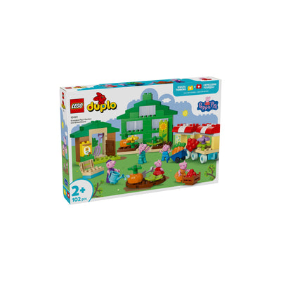 Il giardino e la serra di Nonno Pig visione con prospettiva laterale della scatola del set lego