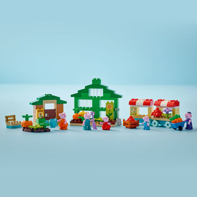 Il giardino e la serra di Nonno Pig fotografia del set lego costruito orizzontalmente