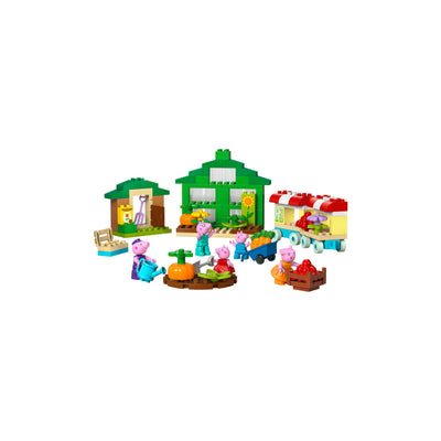 Il giardino e la serra di Nonno Pig visione frontale del set duplo costruito