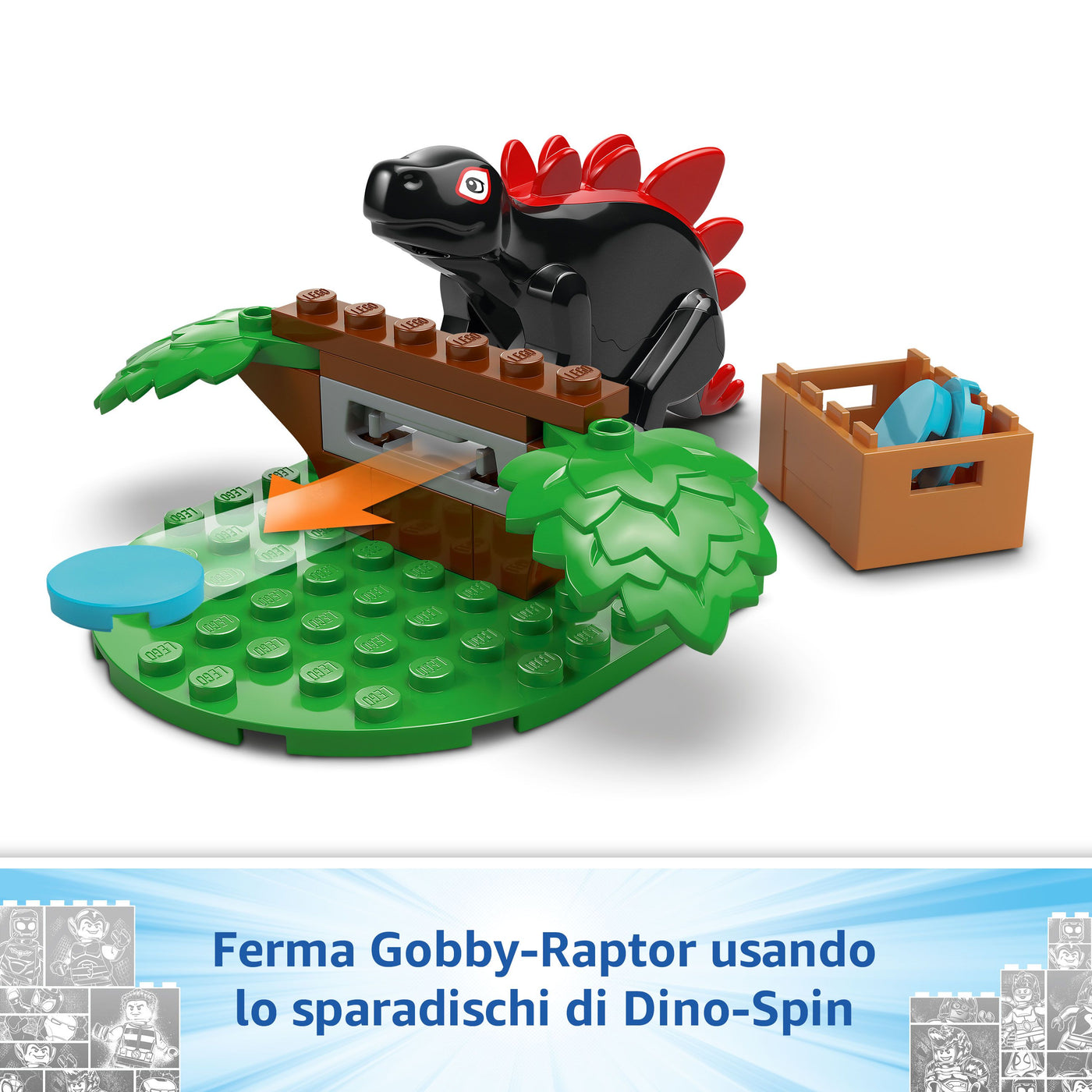 Battaglia con il raptor al quartier generale sull’albero di Spider-man e Gobby