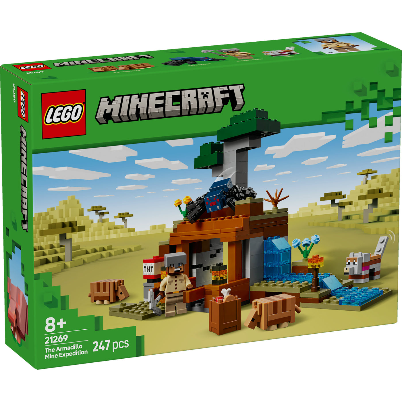 Spedizione nella miniera dell’armadillo visione con prospettiva della scatola del set lego