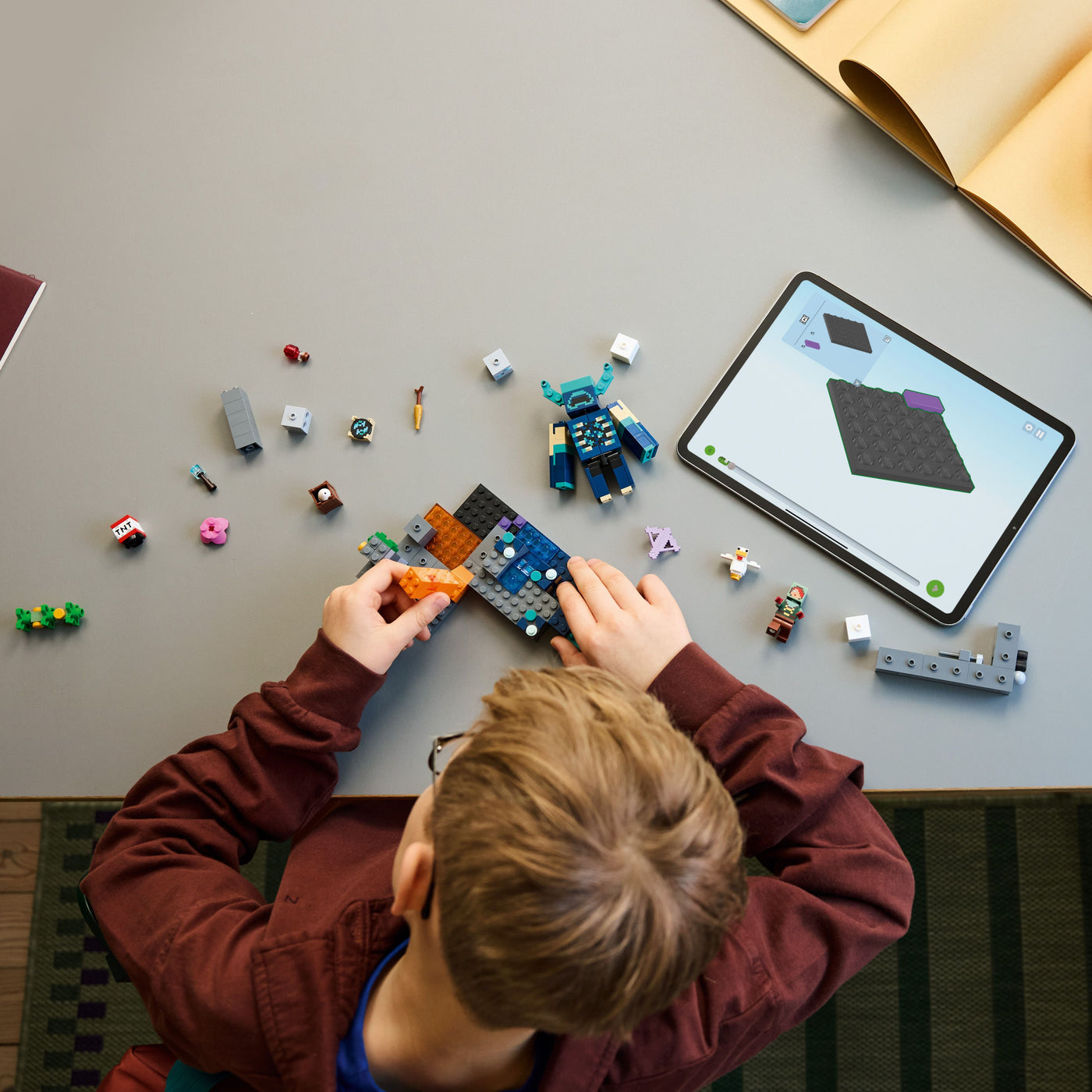 L’incontro con il Sorvegliante fotografia dall'alto del set lego in costruzione