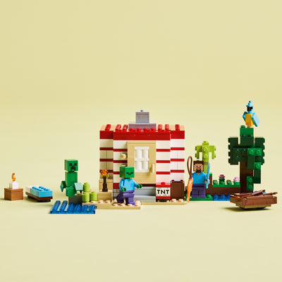 Casa nella giungla esplosiva visione frontale del set lego costruito