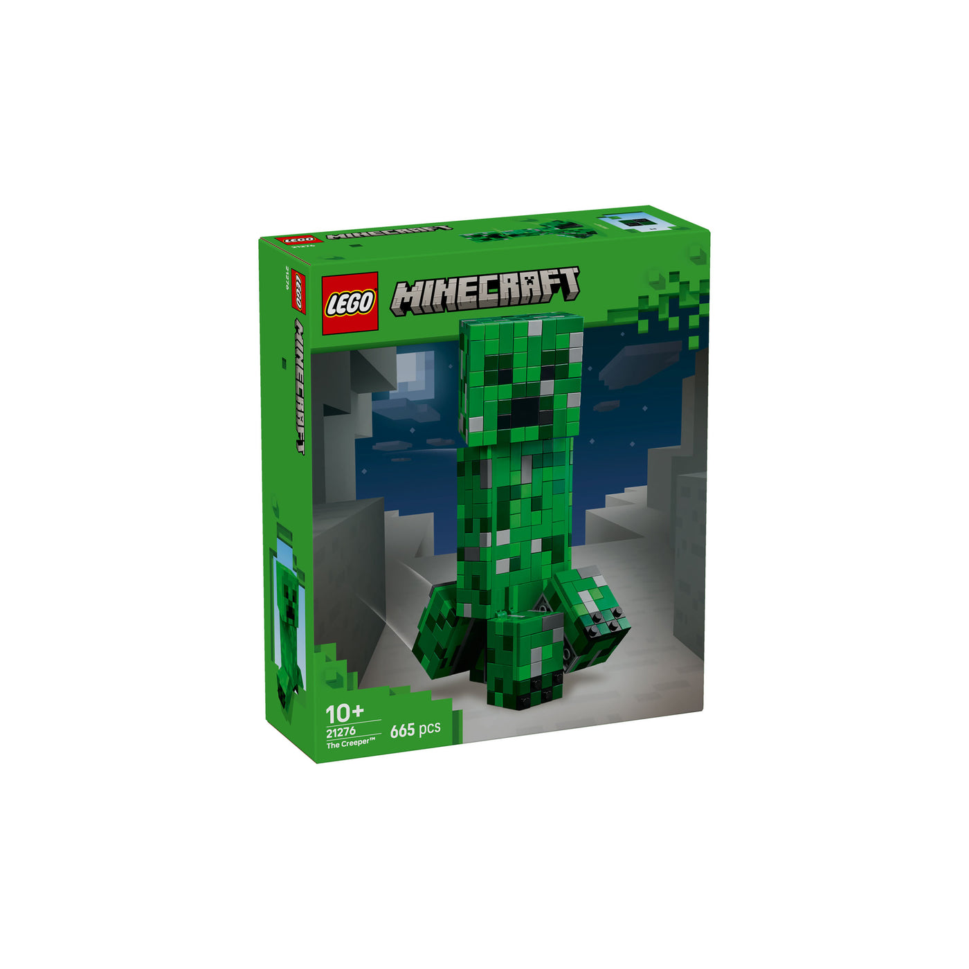 Creeper visione con prospettiva laterale della scatola del set lego
