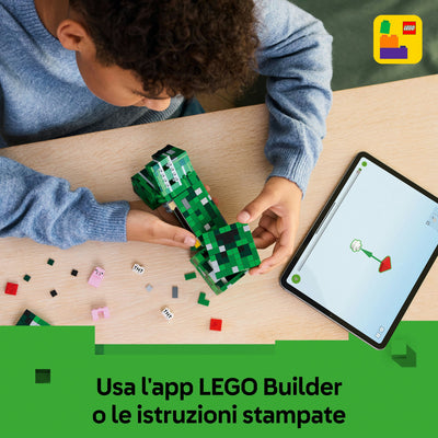 Creeper fotografia promozionale "Usa l'app LEGO Builder o le istruzioni stampate"