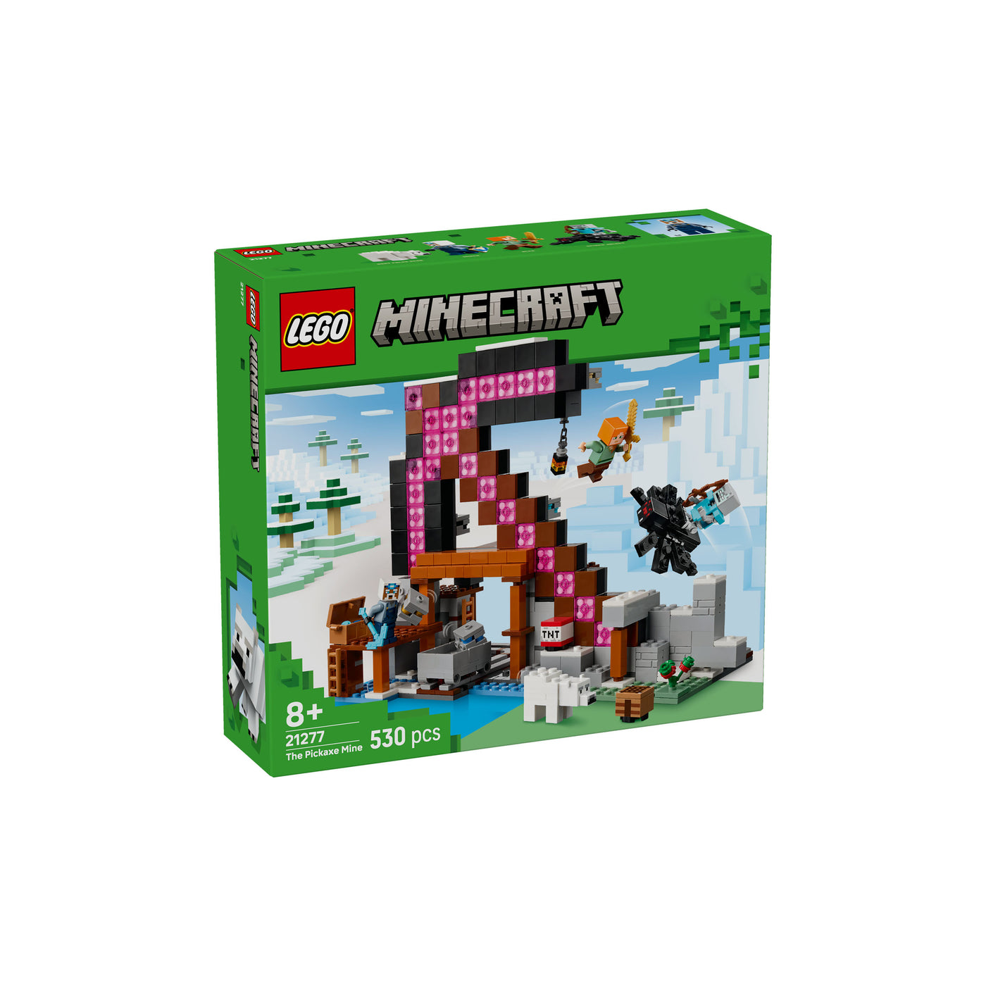 La miniera delle piccozze visione con prospettiva laterale della scatola del set lego