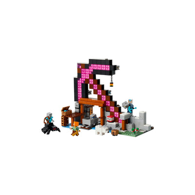 La miniera delle piccozze visione con prospettiva laterale del set lego completo