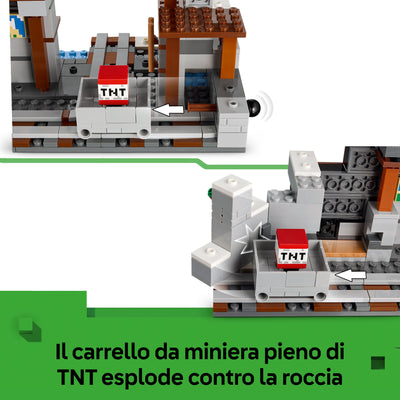 La miniera delle piccozze visione dettaglio carrello della miniera 
