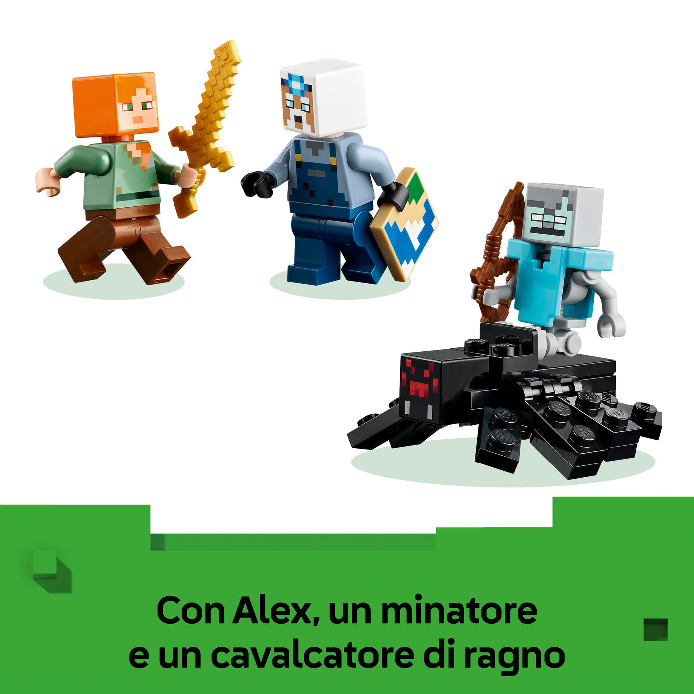 La miniera delle piccozze visione dettaglio minifigure incluse nel set lego