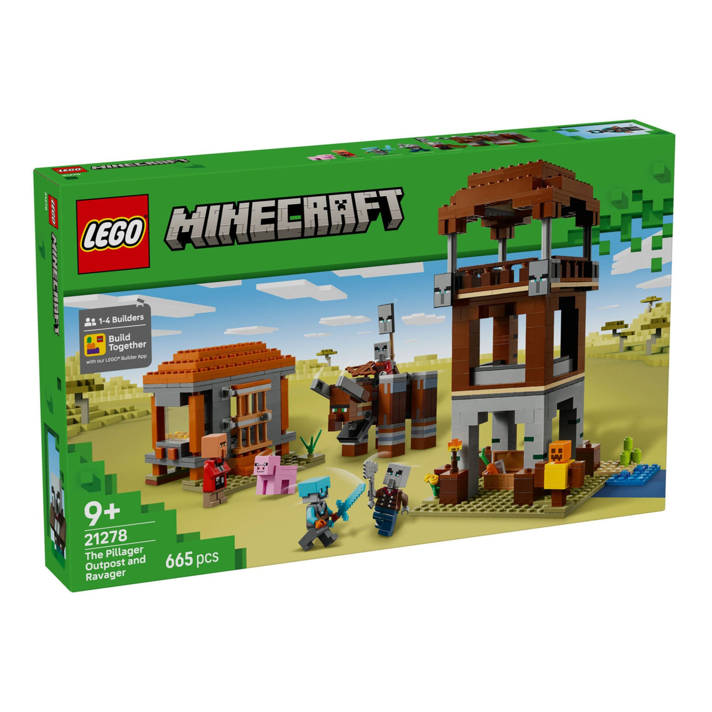 L’avamposto del saccheggiatore e predone visione con prospettiva laterale della scatola del set lego
