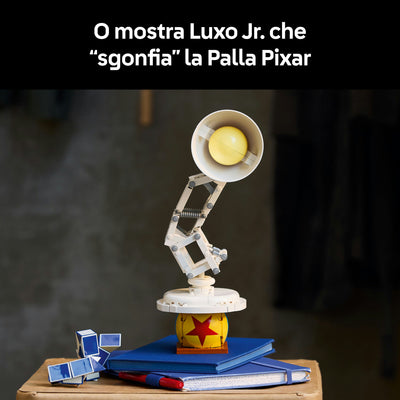 Disney Pixar Luxo Jr. fotografia promozionale "O mostra Luxo Jr. che "sgonfia" la Palla Pixar"