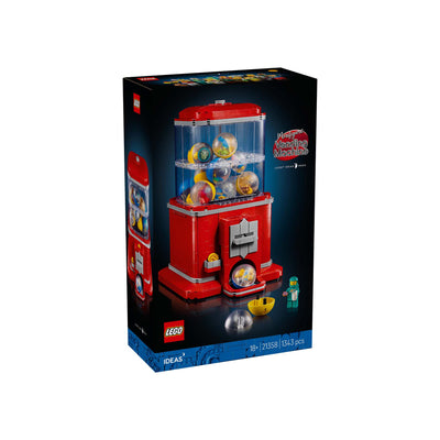Distributore automatico di minifigure visione con prospettiva laterale della scatola del set lego