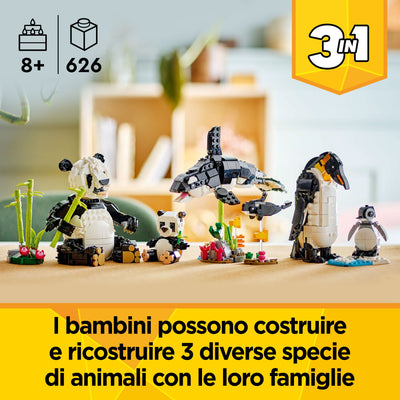 Animali selvatici: famiglia di panda