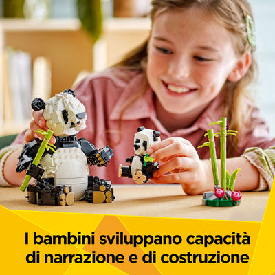 Animali selvatici: famiglia di panda