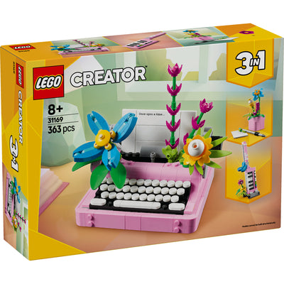 Macchina da scrivere con fiori