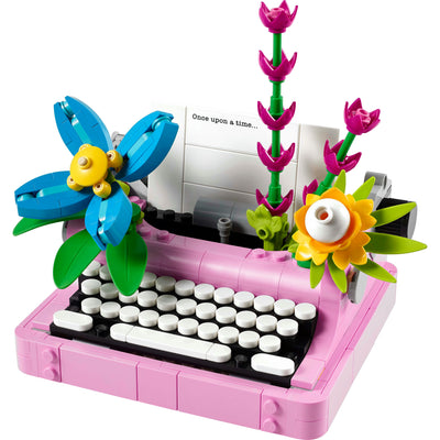 Macchina da scrivere con fiori