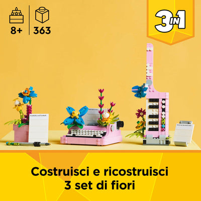 Macchina da scrivere con fiori