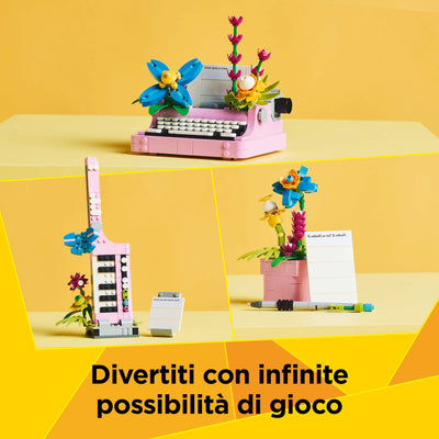 Macchina da scrivere con fiori