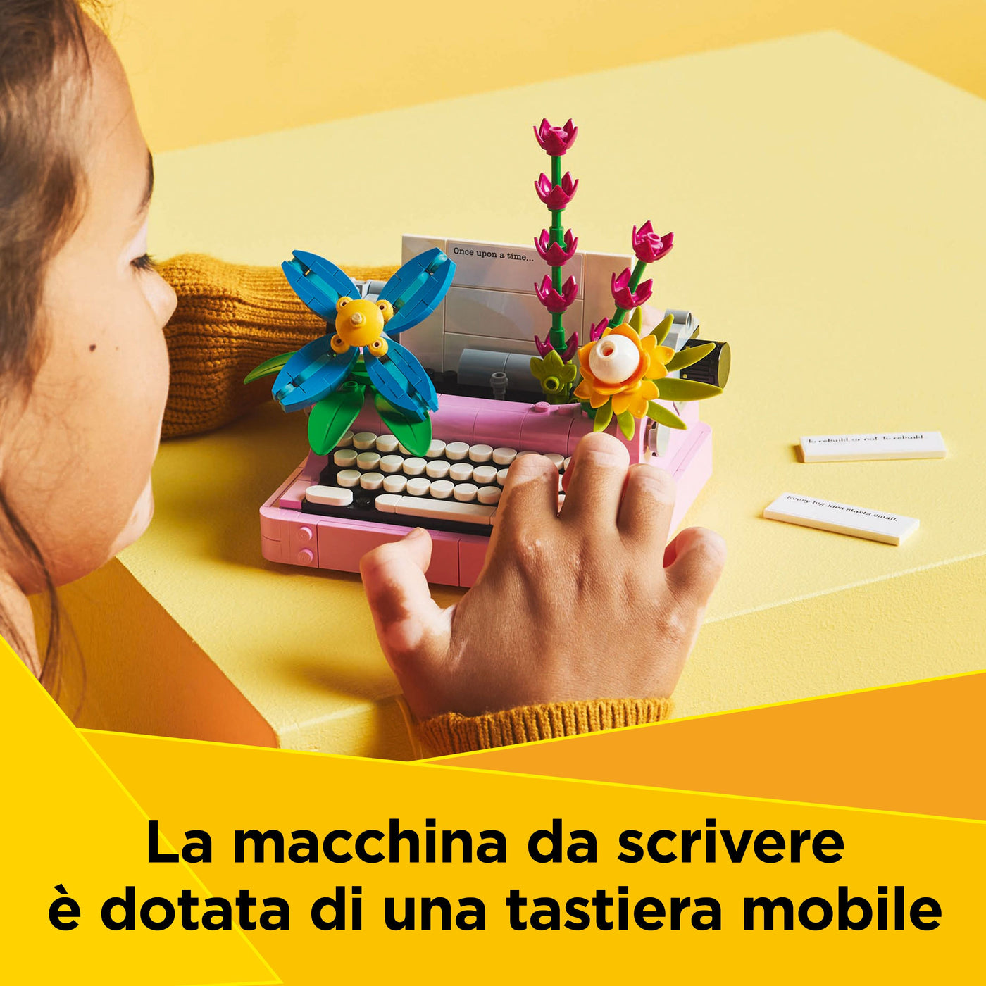 Macchina da scrivere con fiori