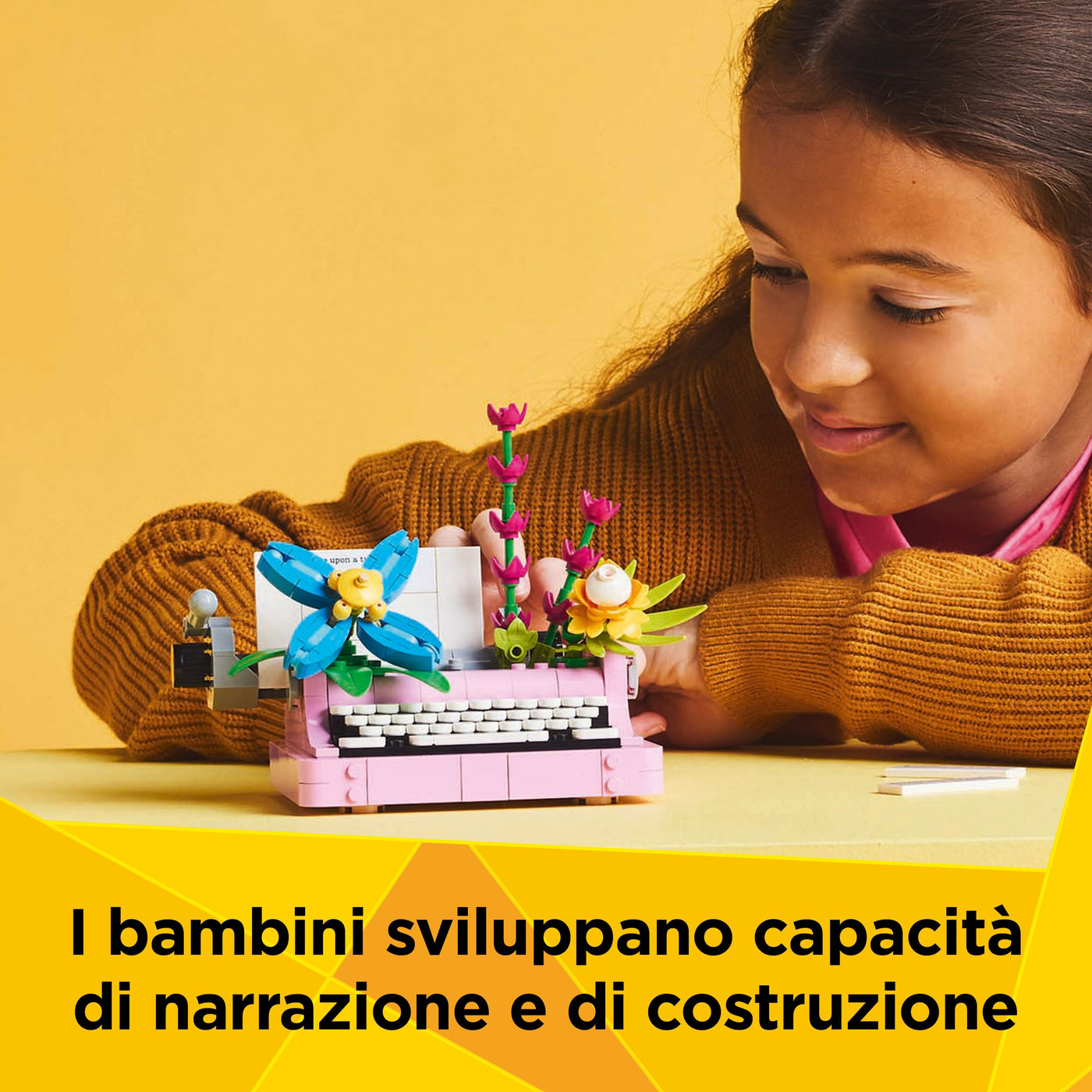 Macchina da scrivere con fiori