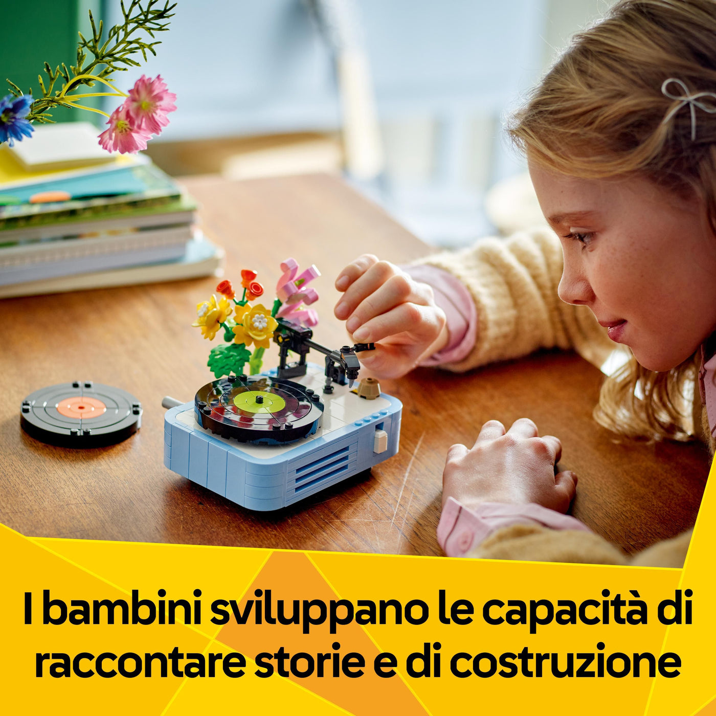 Giradischi con fiori
