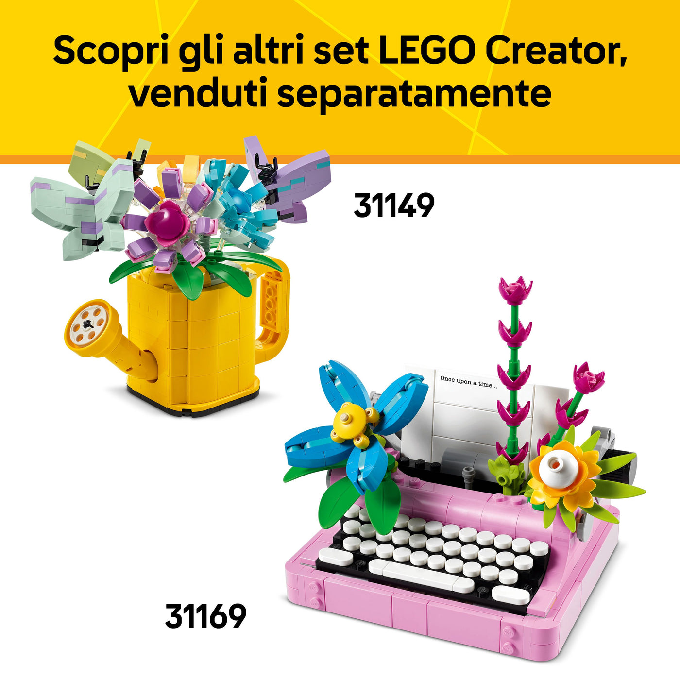 Telefono retrò fotografia promozionale "Scopri tutti gli altri set LEGO Creator, venduti separatamente"