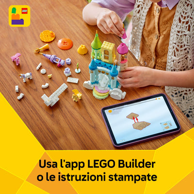 Castello degli unicorni fotografia promozionale "Usa l'app LEGO Builder o le istruzioni stampate"