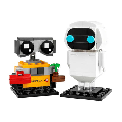 EVE E WALL•E visione frontale del set lego costruito