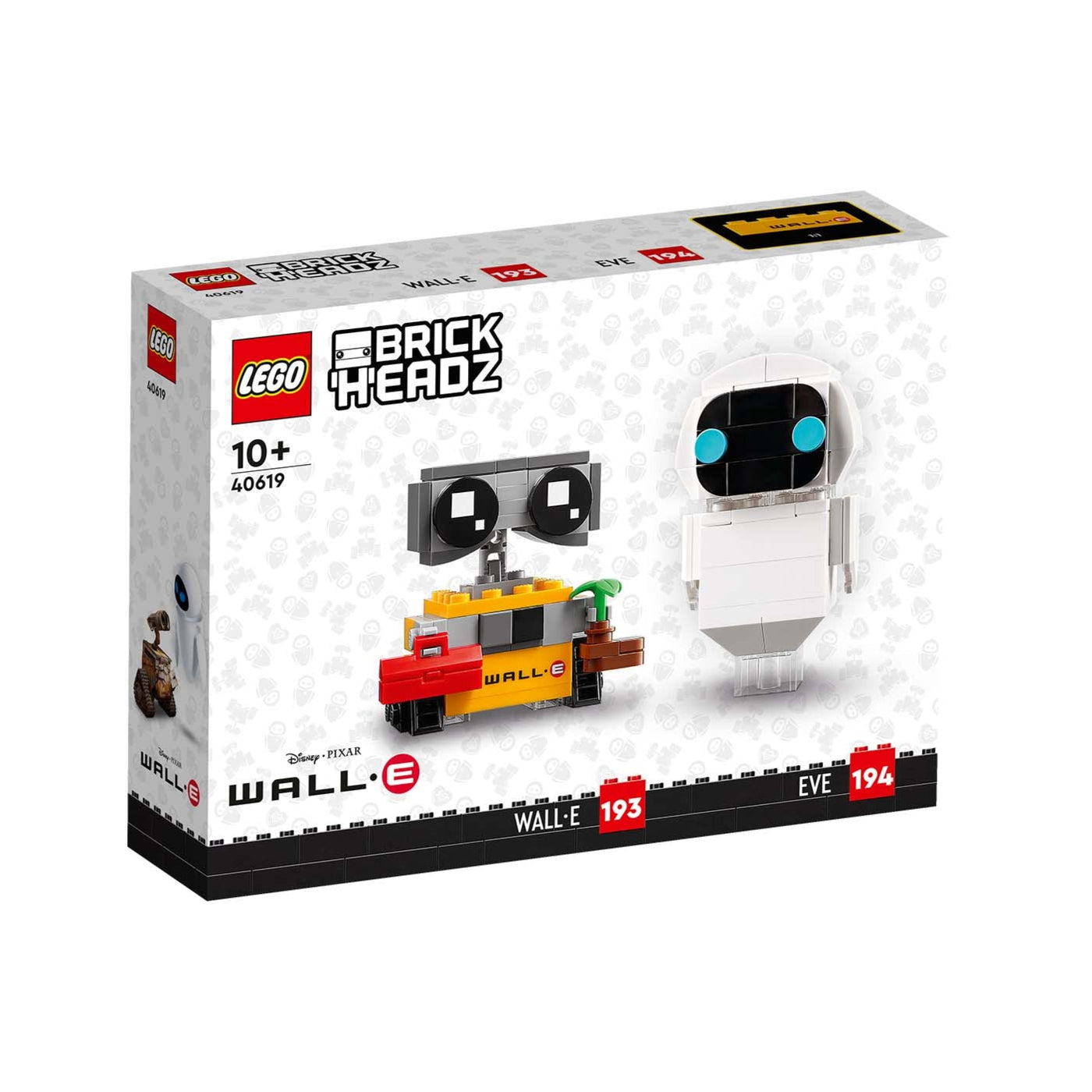 EVE E WALL•E visione con prospettiva laterale della scatola del set lego