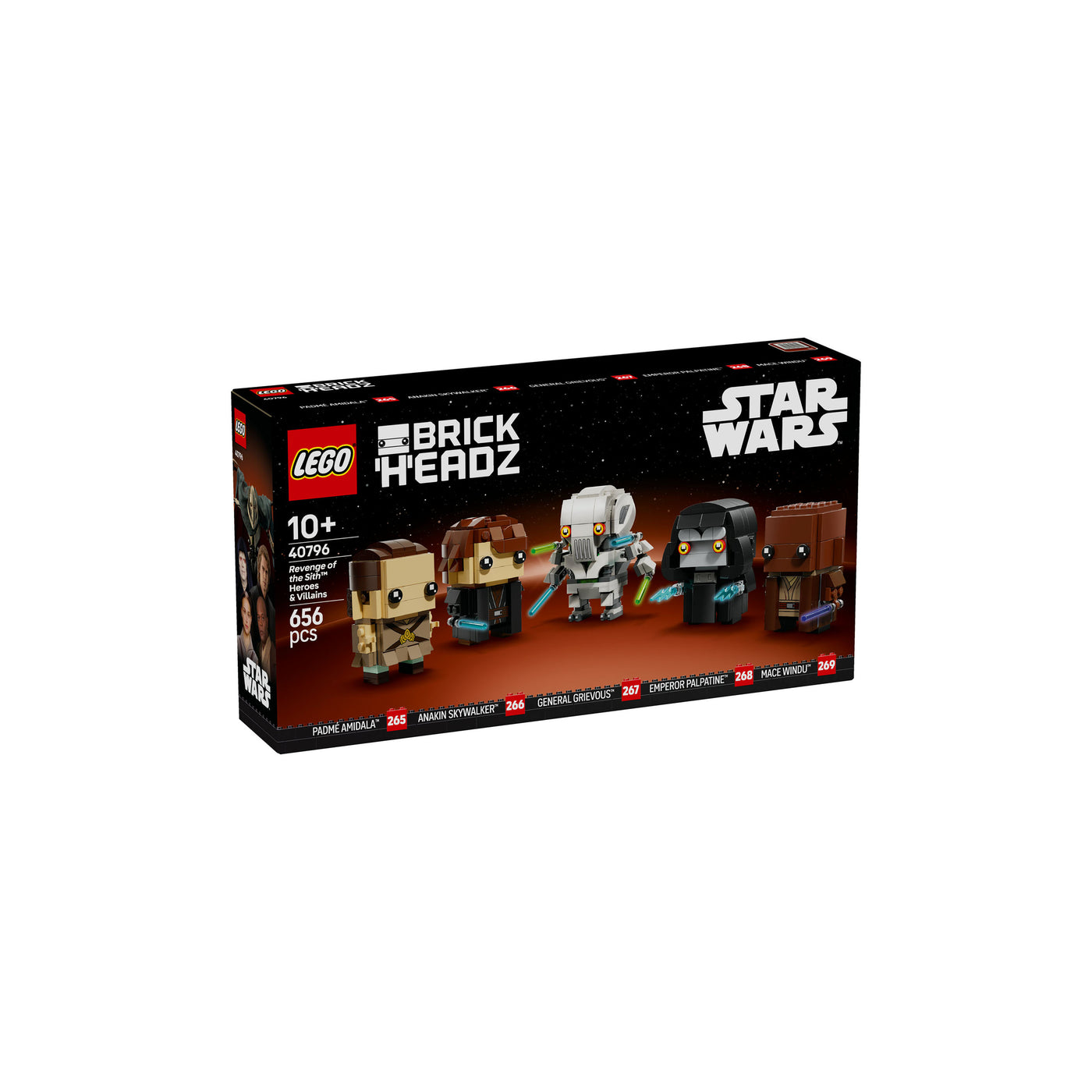 Eroi e cattivi La vendetta dei Sith visione con prospettiva laterale della scatola del set lego
