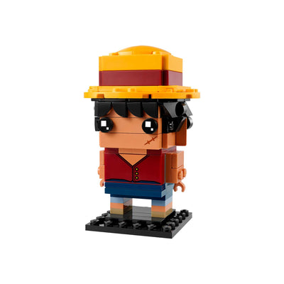 Personaggio di Monkey D. Luffy visione con prospettiva laterale del personaggio costruito