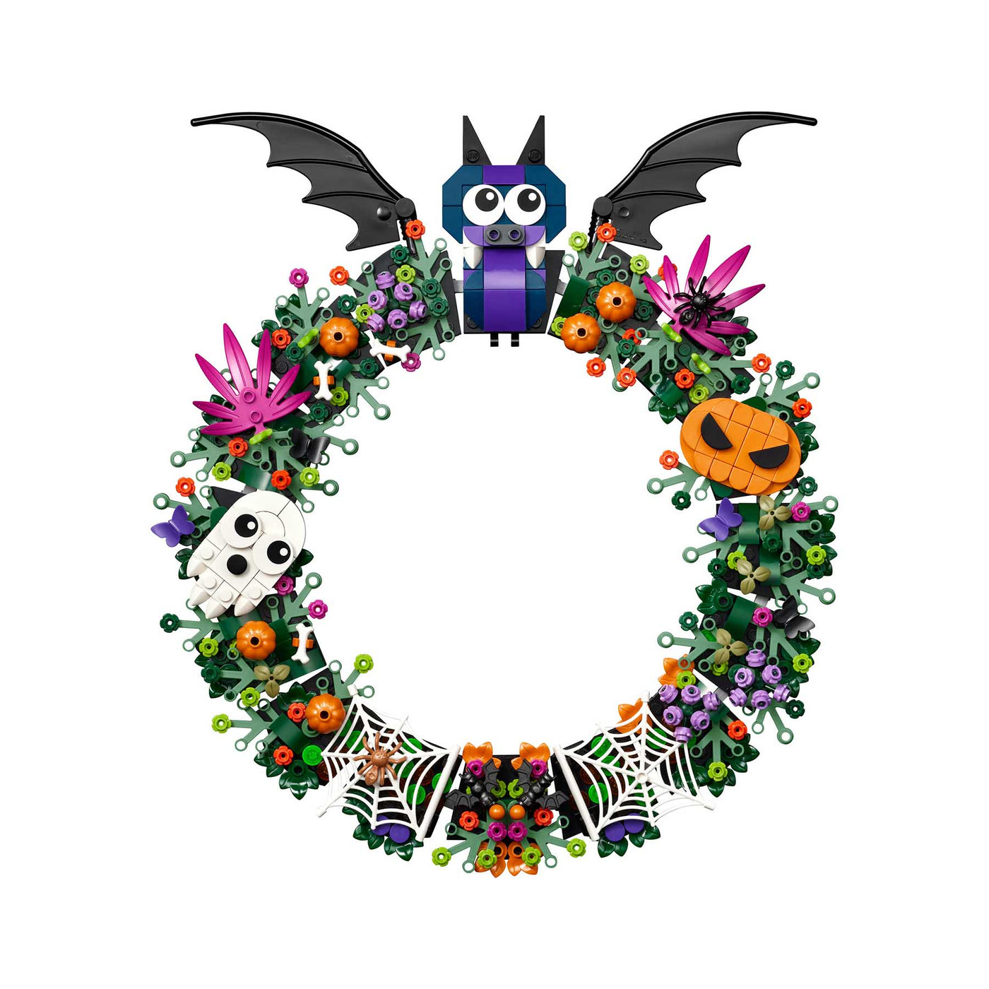 Ghirlanda di Halloween visione frontale del set lego costruito
