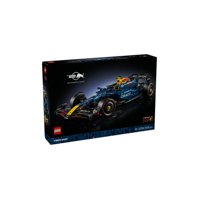Monoposto F1 Oracle Red Bull Racing RB20 visione con prospettiva laterale della scatola del set lego 