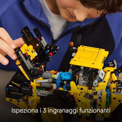 Pala gommata Volvo L120 Electric fotografia promozionale "Ispezione i 3 ingranaggi funzionanti"