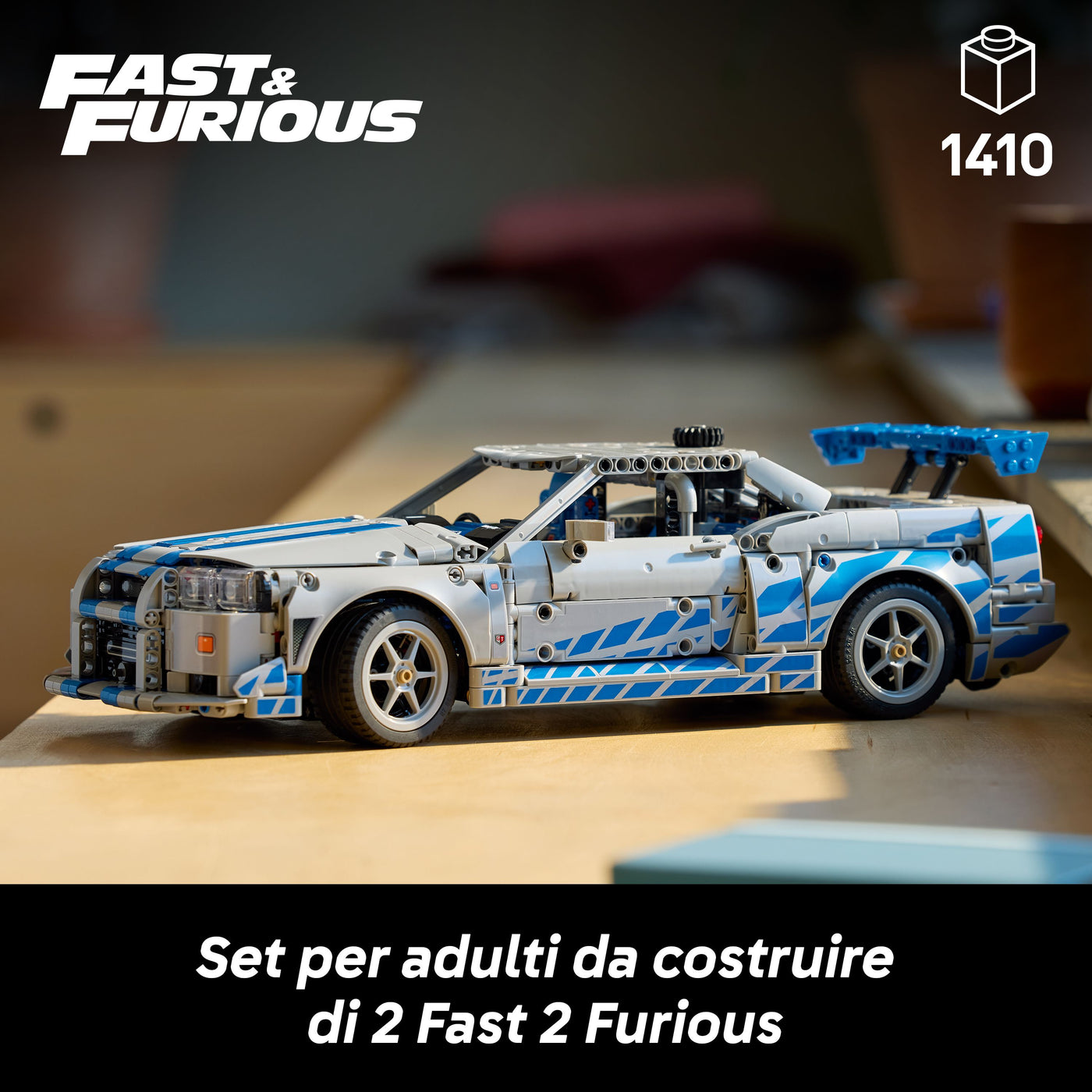 Auto Nissan Skyline GT-R (R34) 2 Fast 2 Furious fotografia promozionale "Set per adulti da costruire di 2 fast 2 furious"