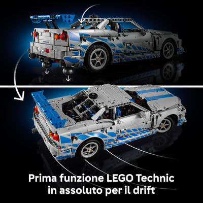 Auto Nissan Skyline GT-R (R34) 2 Fast 2 Furious visione dettaglio per drift del set lego