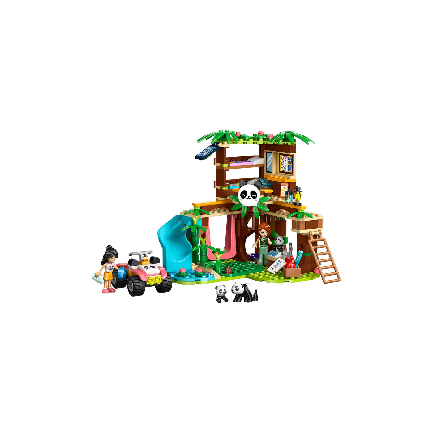 Il Santuario dei Panda visione con prospettiva laterale del set lego costruito